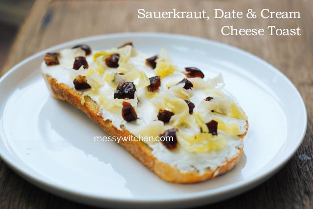 Sauerkraut, Date & Cream Cheese Toast